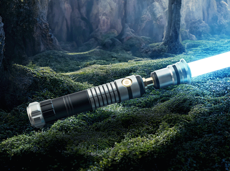 Aeryn custom lightsaber with precision design and Neopixel technology