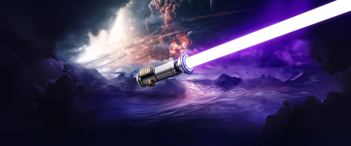Aria custom lightsaber with Neopixel technology and customizable hilt and blade options