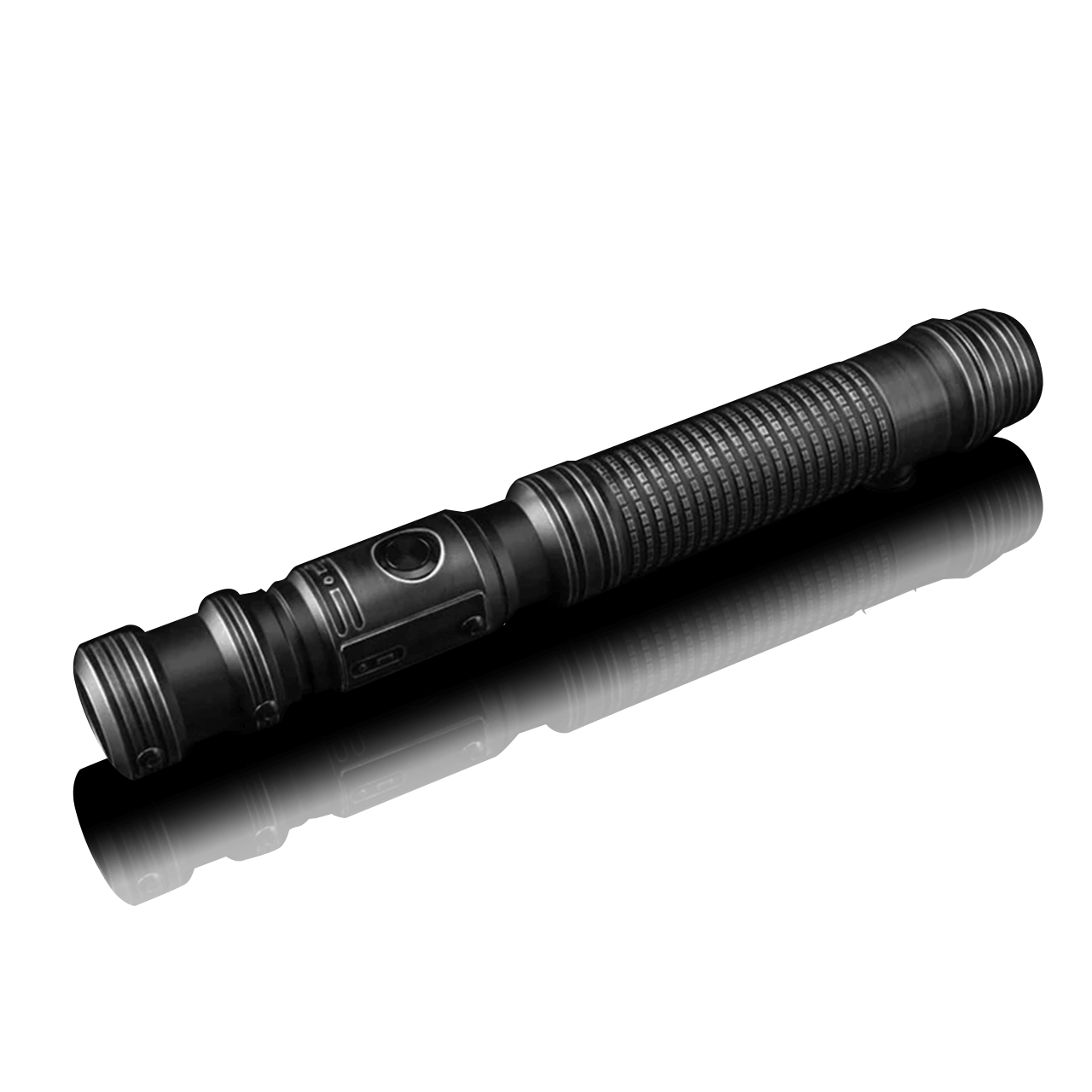 Senza custom lightsaber with Neopixel technology and swappable emitter shrouds