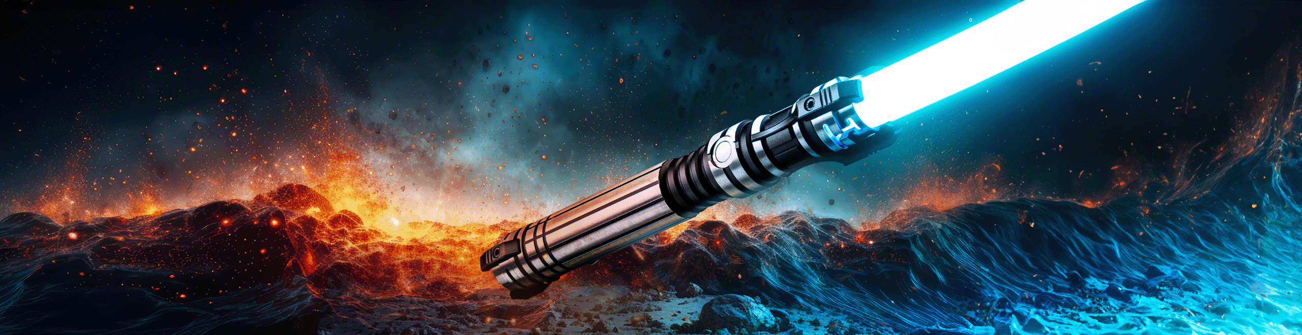 Reaver custom lightsaber with Neopixel technology, duel-ready, and customizable hilt design