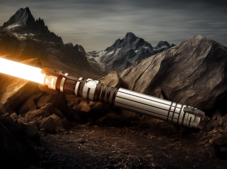 Reaver custom lightsaber with Neopixel technology, duel-ready, and customizable hilt design