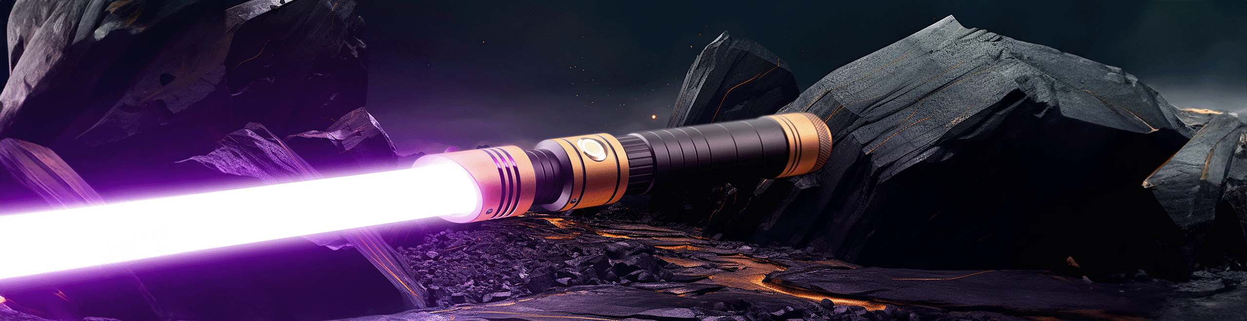 Skylar custom lightsaber with slanted emitter, triple vents, and unique grip design