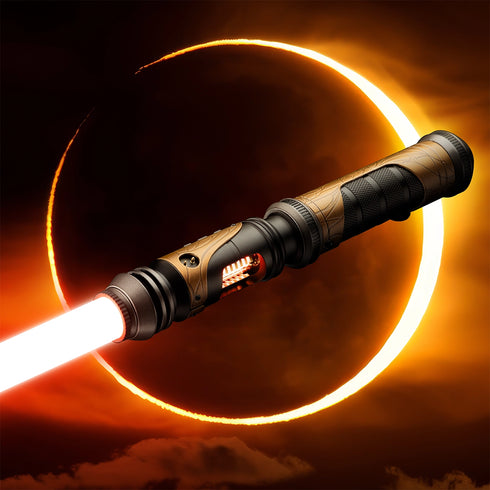 Sabertrio Solarien “Umral Genesis” Legendary Neopixel lightsaber from the Ready To Ship collection. Glamshot1.