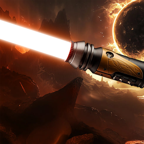 Sabertrio Solarien “Umral Genesis” Legendary Neopixel lightsaber from the Ready To Ship collection. Glamshot2.