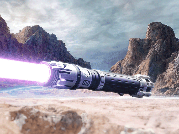 Sologaard custom lightsaber with Neopixel technology and twelve machined pieces