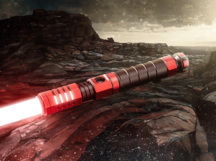 Vahlken custom lightsaber with Neopixel technology for vibrant lighting effects