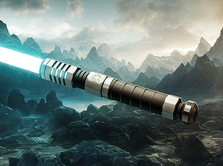 Vahlken custom lightsaber with Neopixel technology for vibrant lighting effects