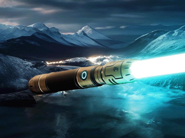 Vektra custom lightsaber with signature light ring and Neopixel technology