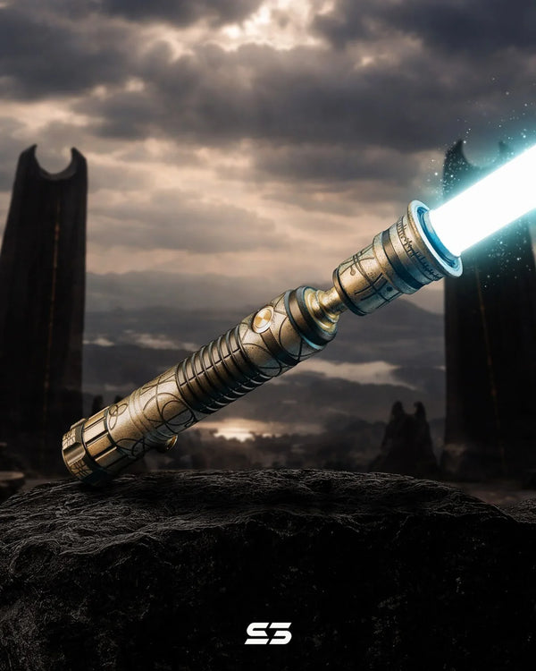 Luke Skywalker-inspired custom neopixel lightsaber with acid etching
