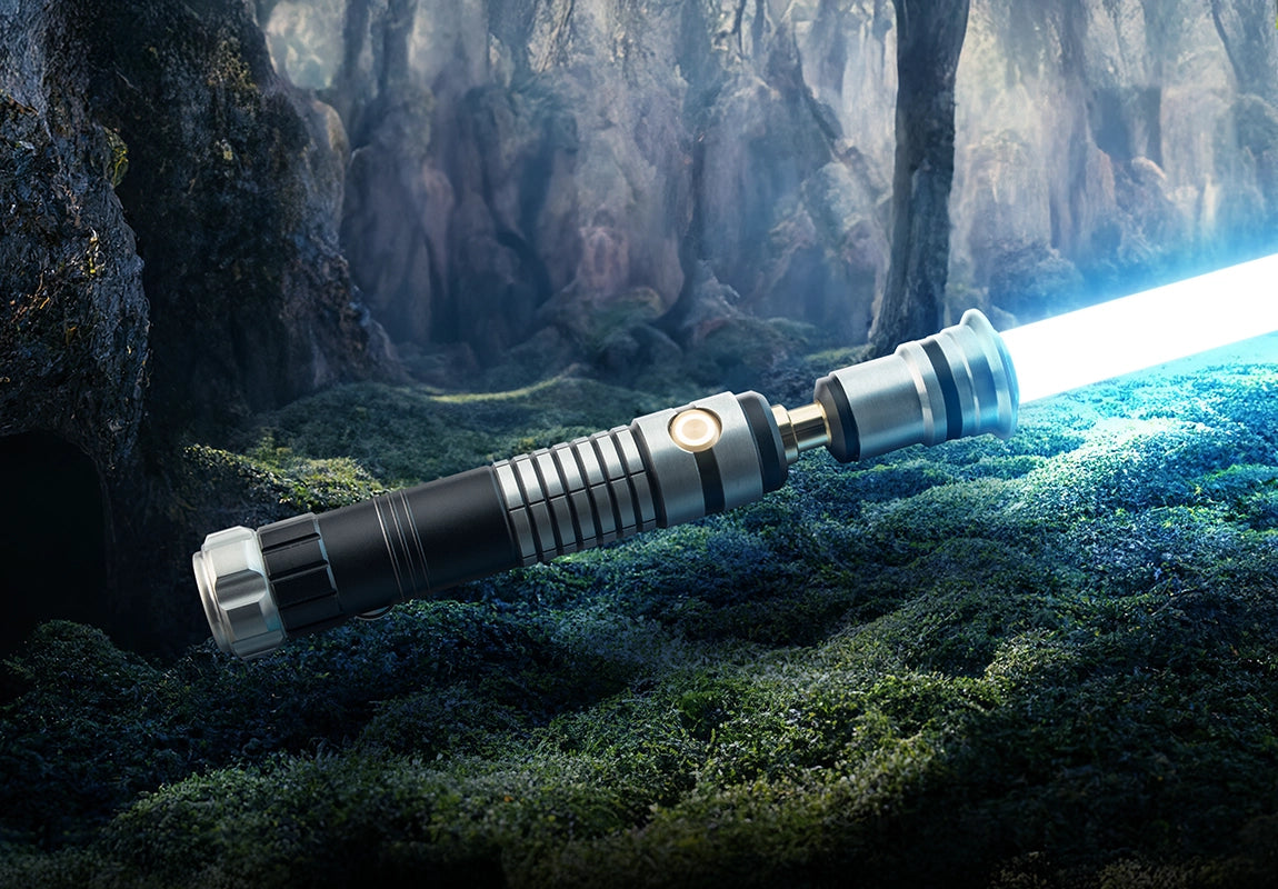 Custom lightsaber with personalized hilt and Neopixel blade for advanced customization