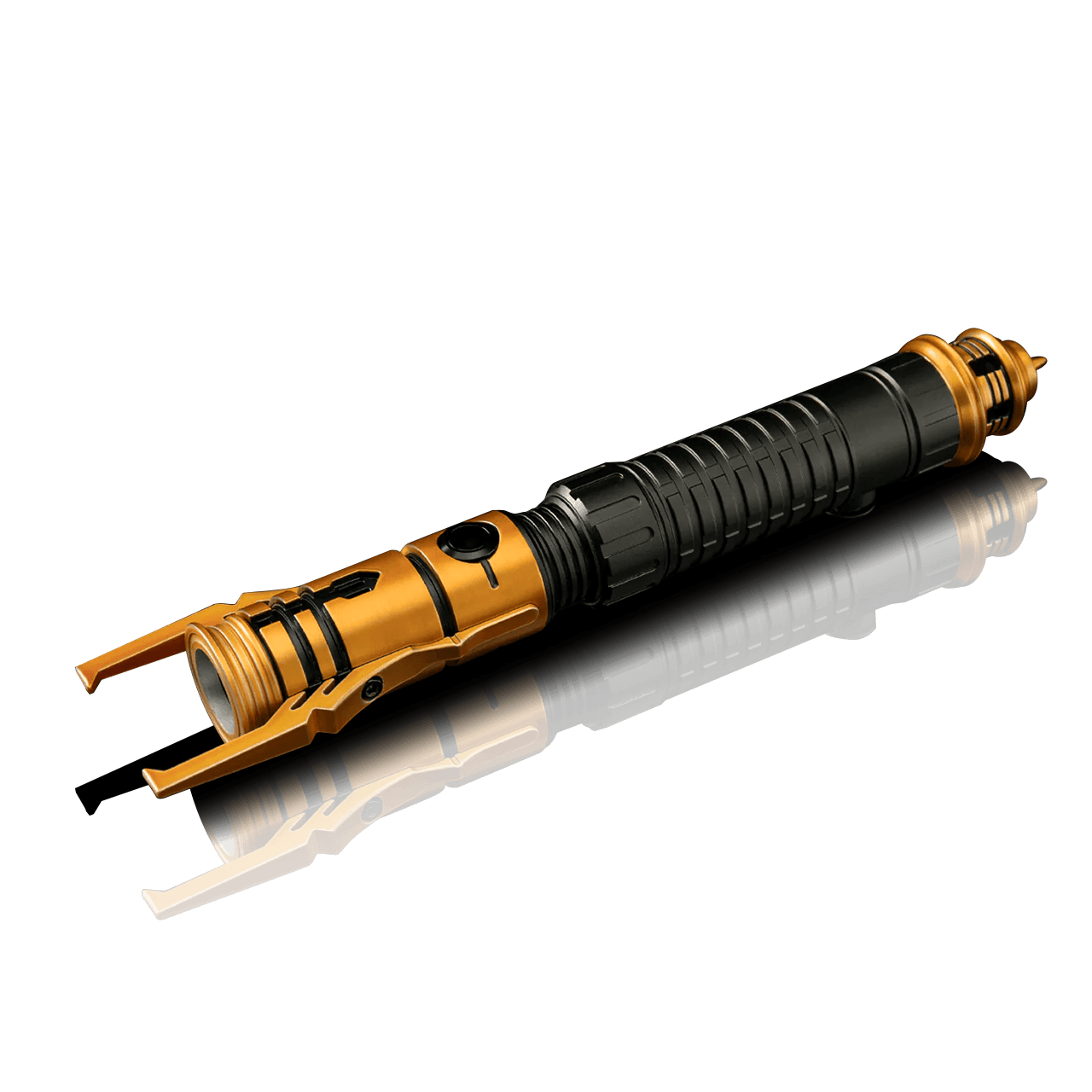 Daemos custom lightsaber with Neopixel technology and emitter prongs
