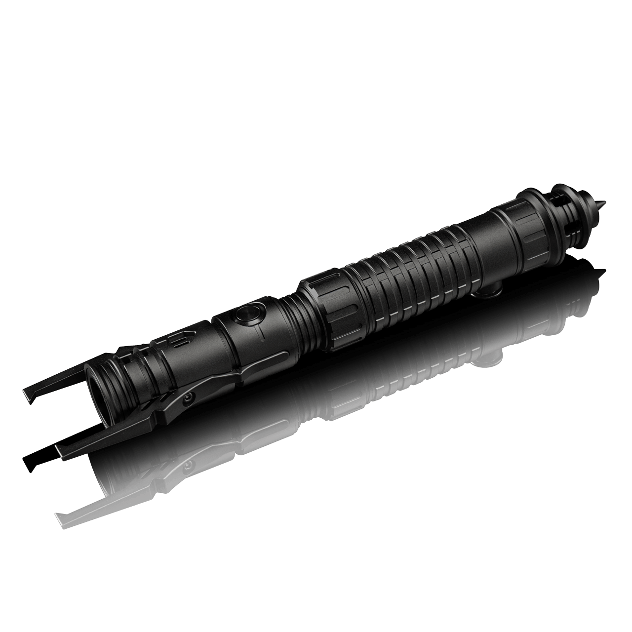 Daemos custom lightsaber with Neopixel technology and emitter prongs
