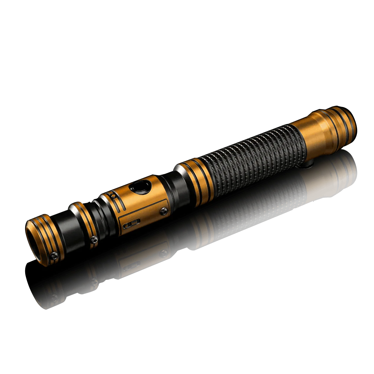 Senza custom lightsaber with Neopixel technology and swappable emitter shrouds