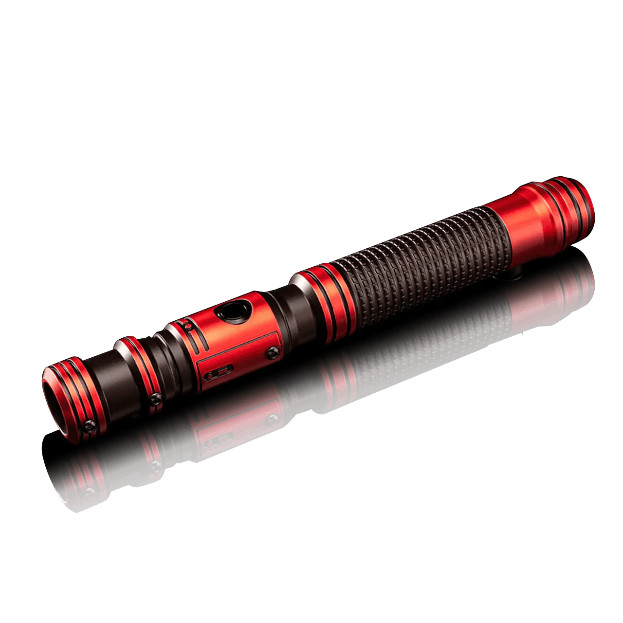 Senza custom lightsaber with Neopixel technology and swappable emitter shrouds