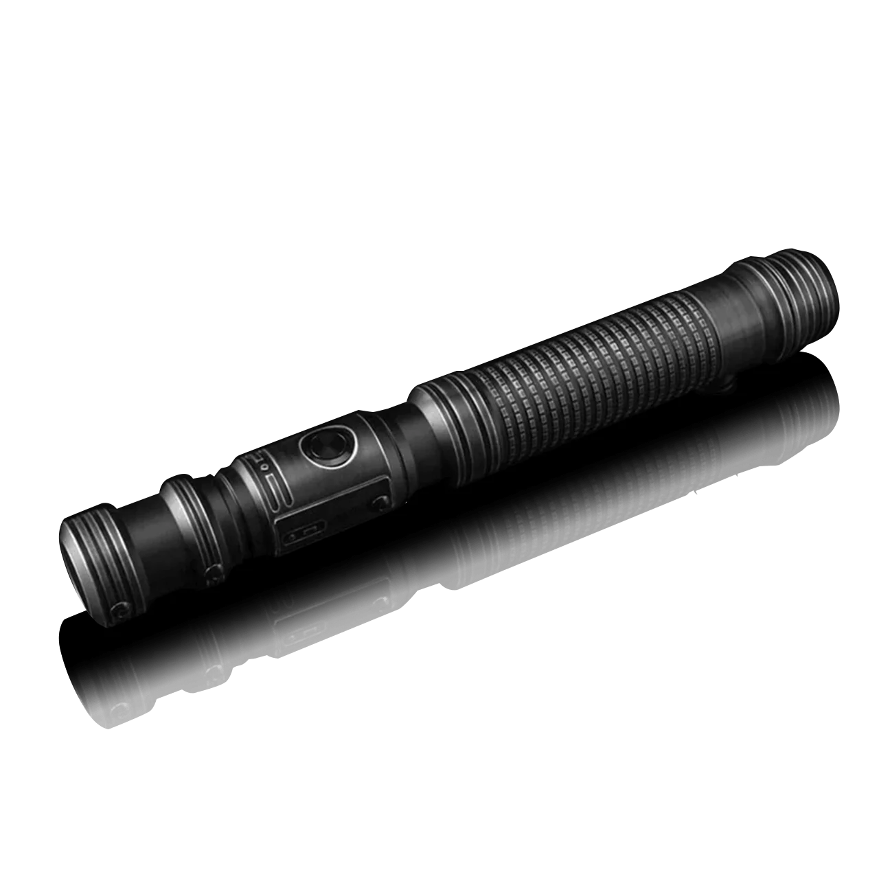 Senza custom lightsaber with Neopixel technology and swappable emitter shrouds