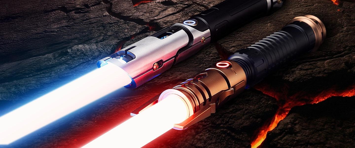 Custom lightsaber with personalized hilt and Neopixel blade for advanced customization