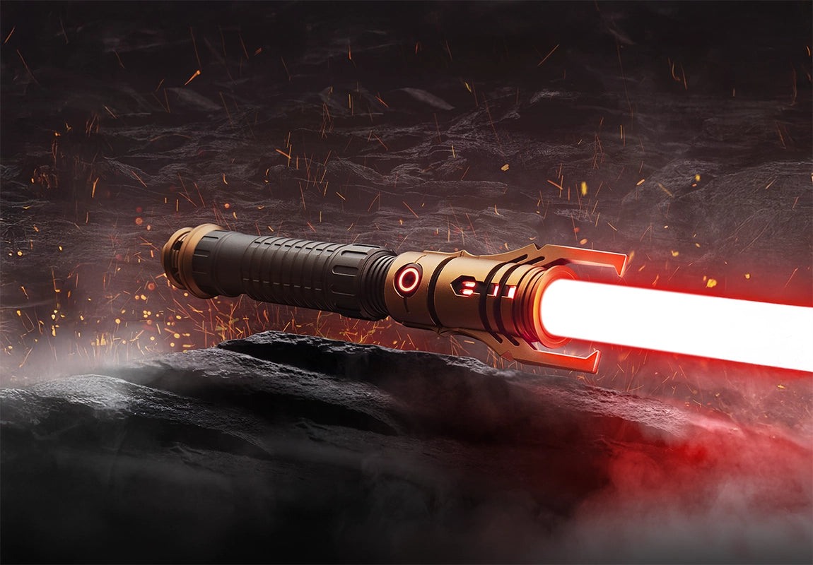 Custom lightsaber with personalized hilt and Neopixel blade for advanced customization