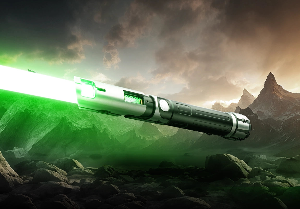 Custom lightsaber with personalized hilt and Neopixel blade for advanced customization