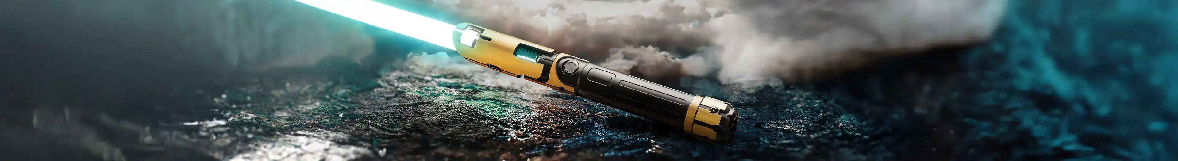 Korvus custom lightsaber with exposed crystal chamber and Neopixel technology