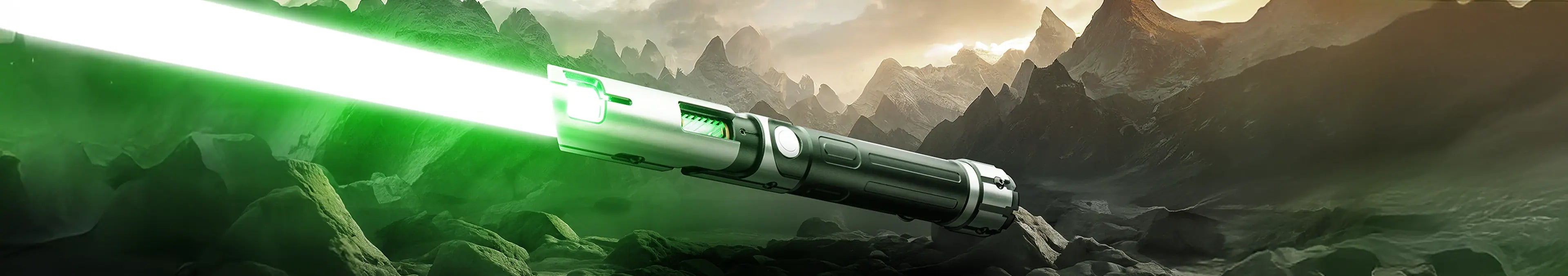 Korvus custom lightsaber with exposed crystal chamber and Neopixel technology