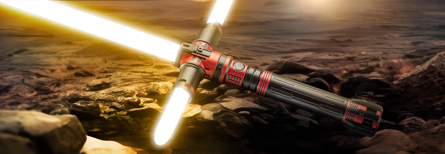 Krosgaard custom lightsaber with Neopixel technology and iconic side blades