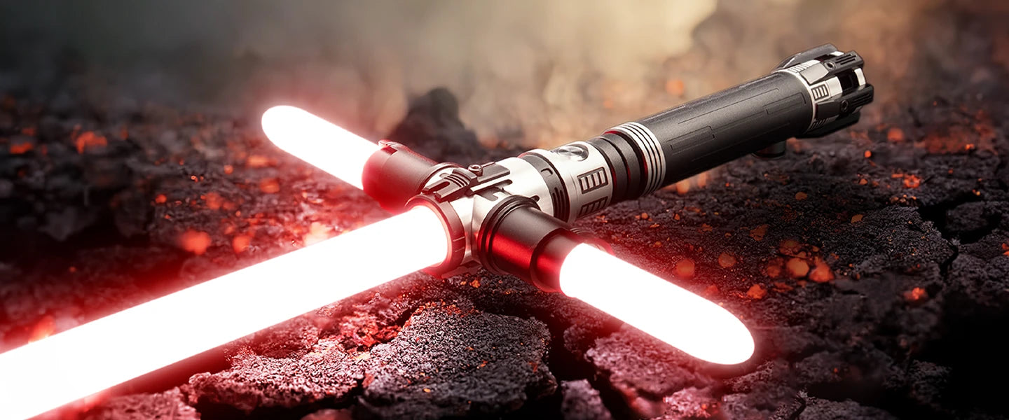 Krosgaard custom lightsaber with Neopixel technology and iconic side blades