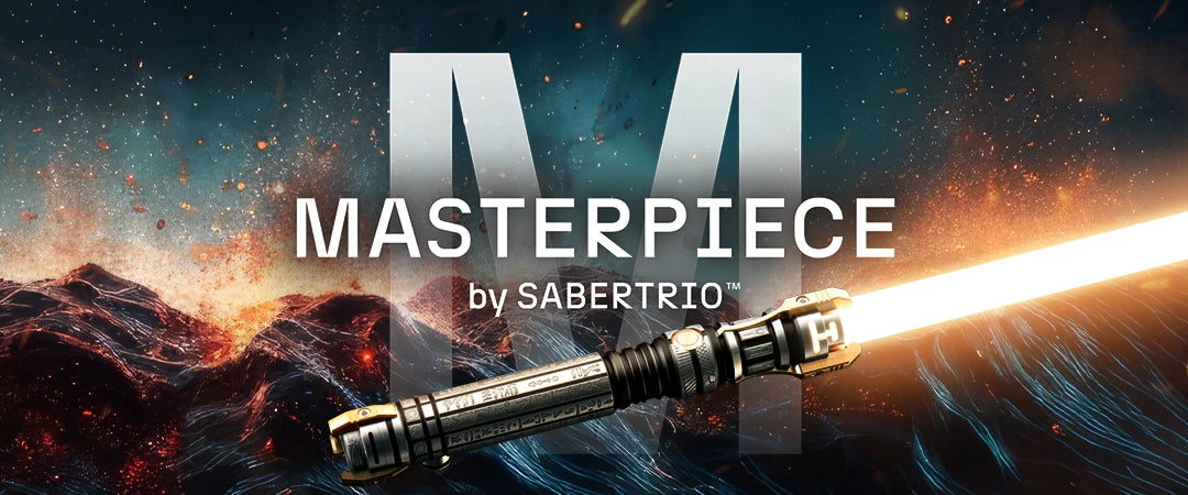 Masterpiece by Sabertrio custom lightsaber, featuring Neopixel technology and expert craftsmanship