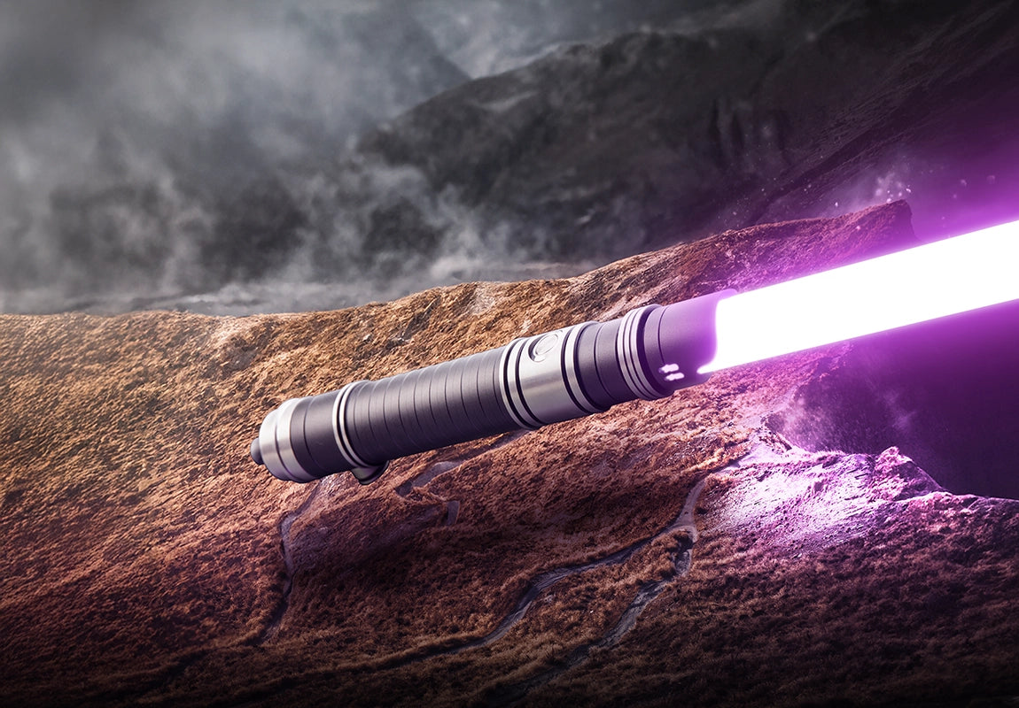 Custom lightsaber with personalized hilt and Neopixel blade for advanced customization