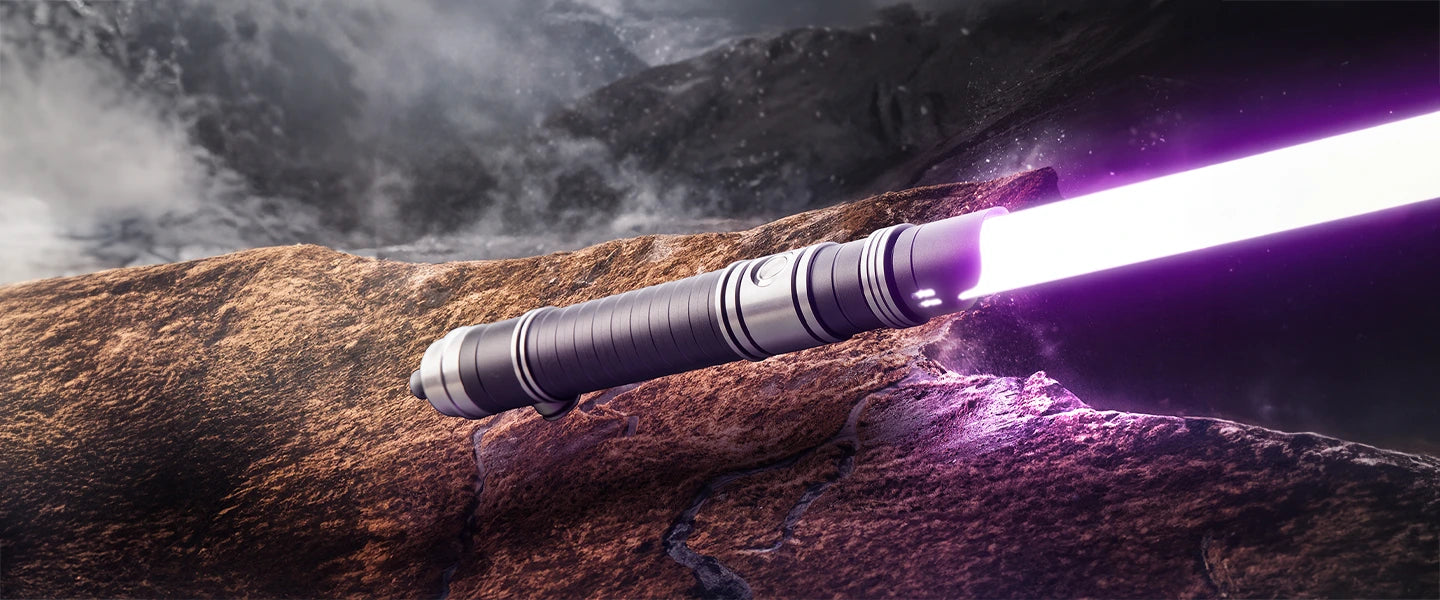 Mirah custom lightsaber with unique design and Neopixel technology