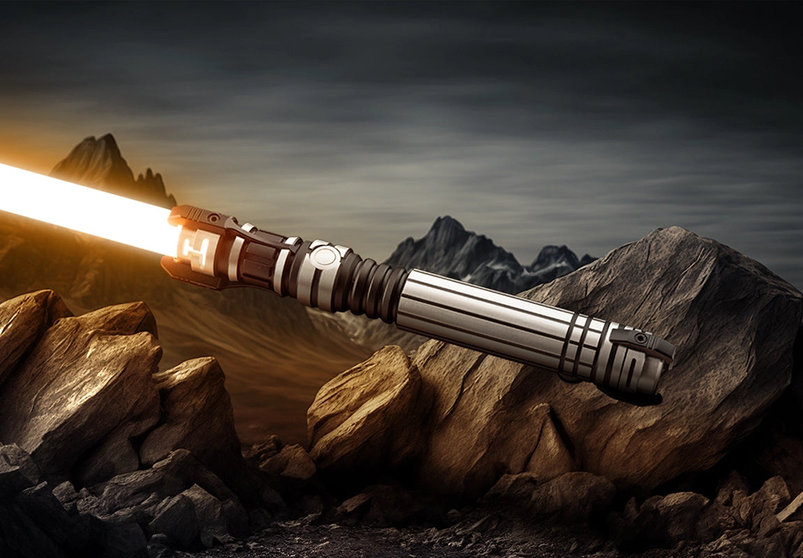 Custom lightsaber with personalized hilt and Neopixel blade for advanced customization