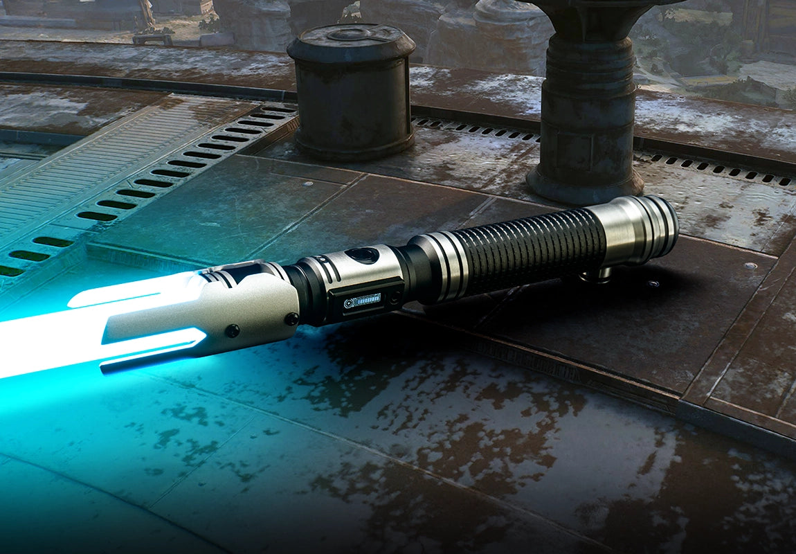 Custom lightsaber with personalized hilt and Neopixel blade for advanced customization