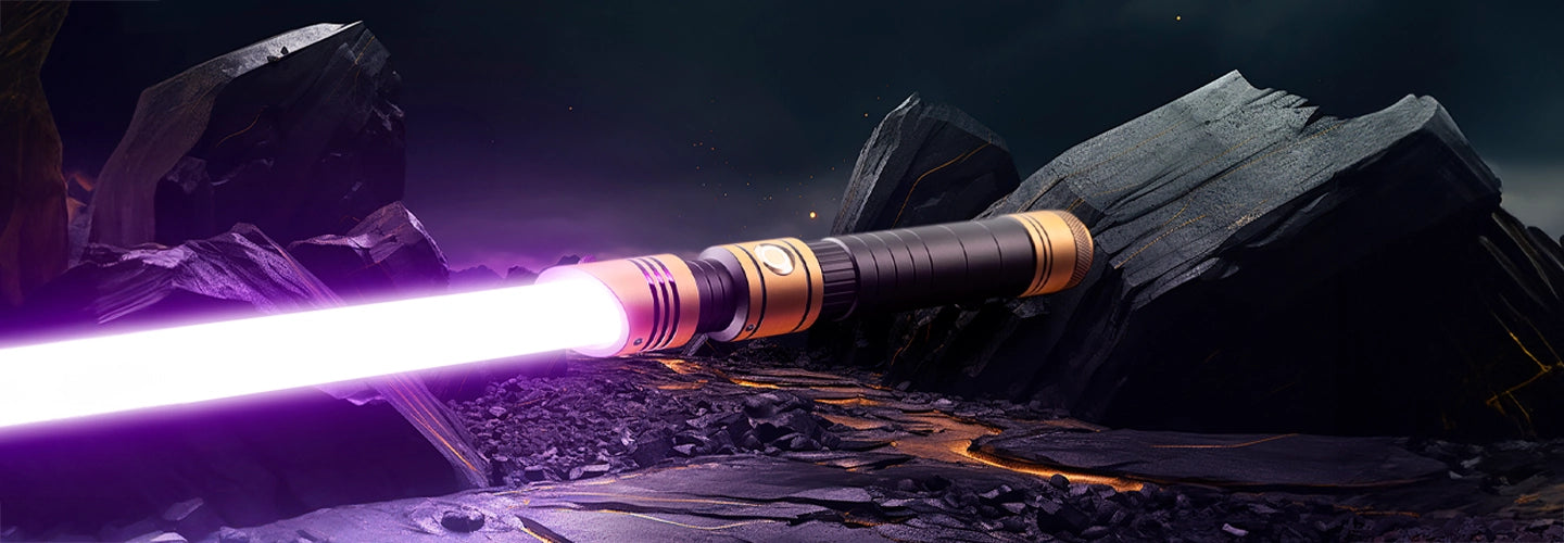 Skylar custom lightsaber with slanted emitter, triple vents, and unique grip design