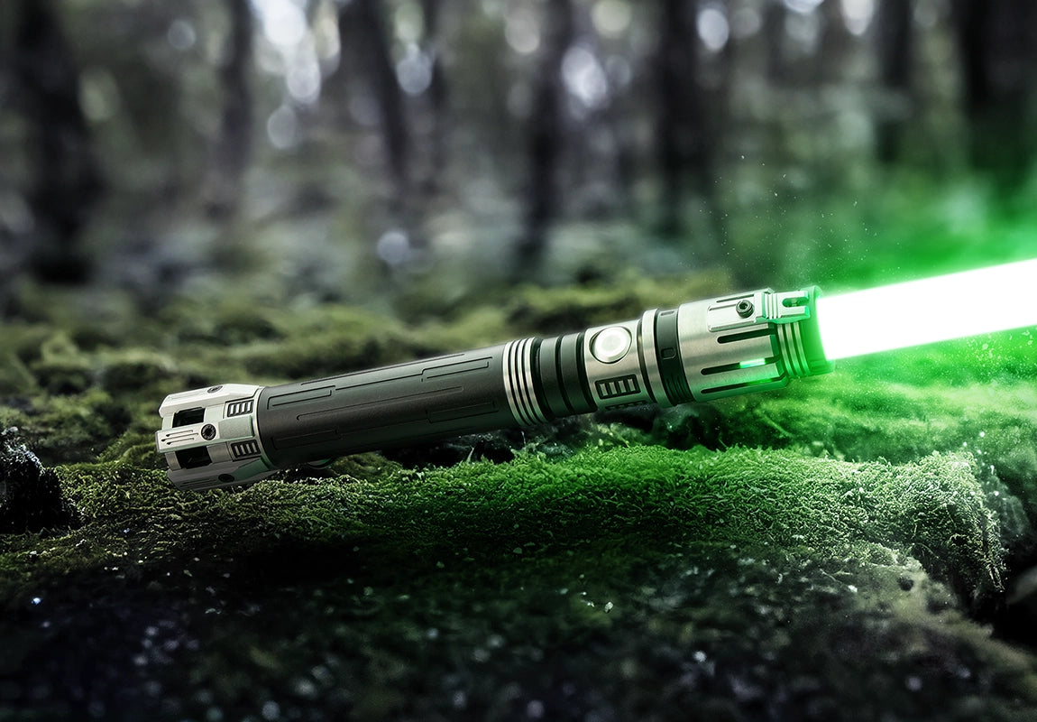 Custom lightsaber with personalized hilt and Neopixel blade for advanced customization