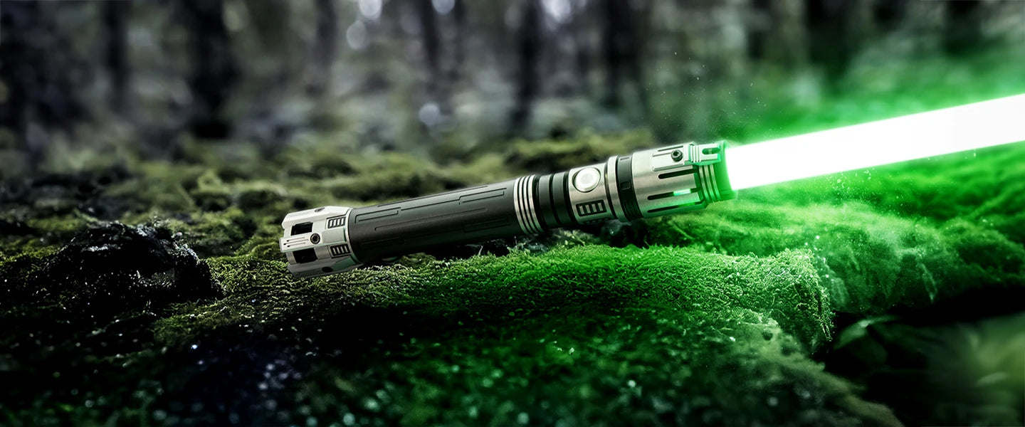 Sologaard custom lightsaber with Neopixel technology and twelve machined pieces