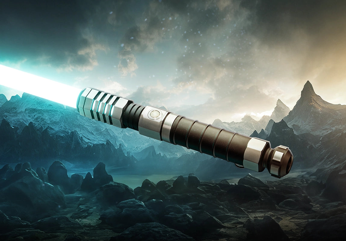 Custom lightsaber with personalized hilt and Neopixel blade for advanced customization